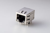 RMS-048Q-10F6-GY , Shielded Magnetic RJ45 Jack Insert Plating 10P 1x1 Port With LED And Spring