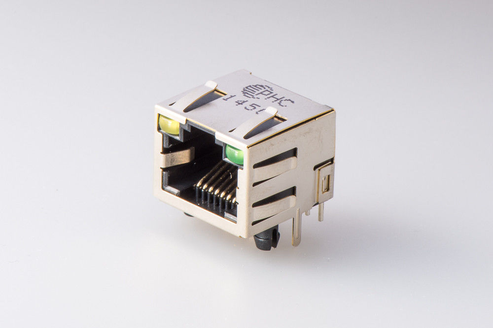 Shielded RJ45 Modular Jack 8P8C Single Port  With LED Gold Plated